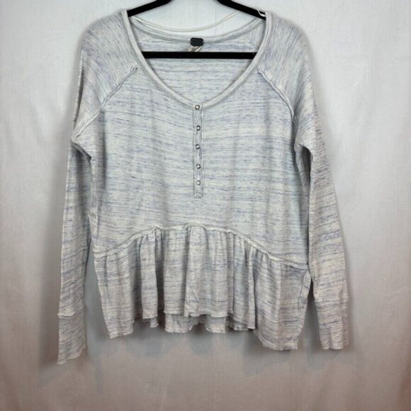 We the Free People Women's Long sleeve coastline peplum top SZ Small long sleeve - Picture 1 of 12
